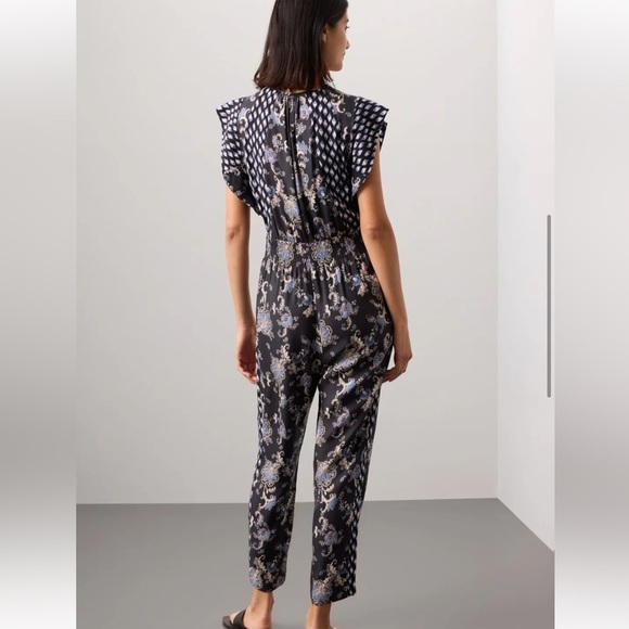 Rebecca Taylor NYC Paisley Printed Jumpsuit Silk Blend - Picture 4 of 8